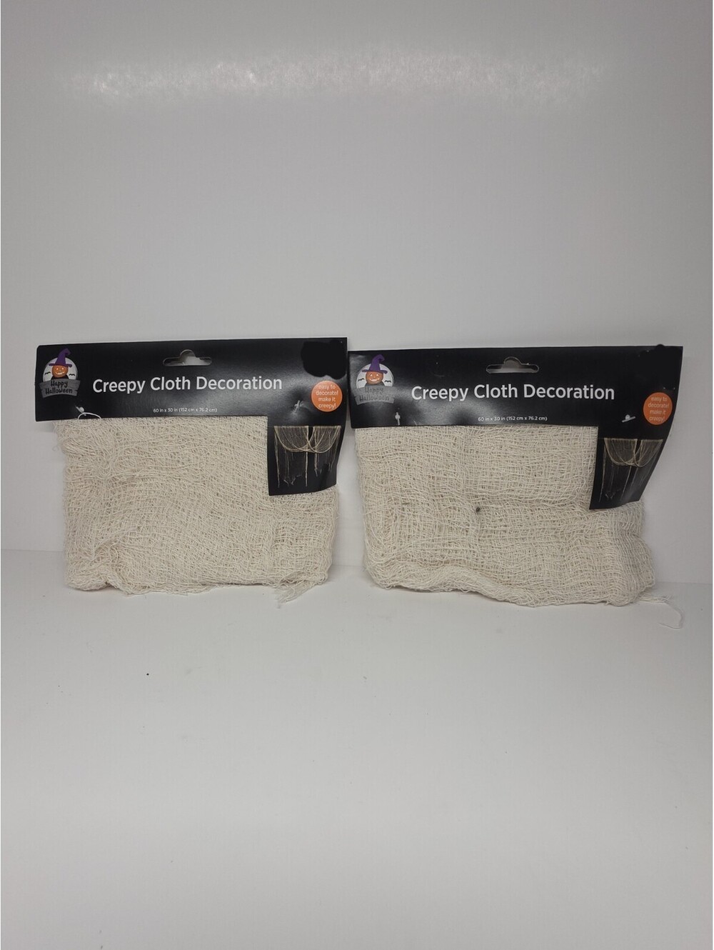 halloween creepy cloth decoration 2 Pack Beige (60in. x 30in.) - NEW